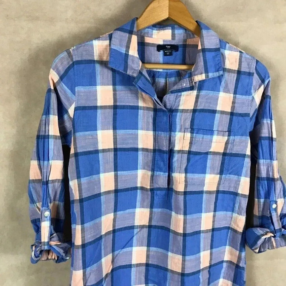GAP Plaid Pop Over Shirt Size XS - Picture 3 of 7